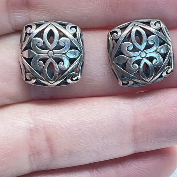 Janice Girardi Sterling Silver Earrings w Flor de Lis Design; Marked 925 JDG! - Picture 10 of 13